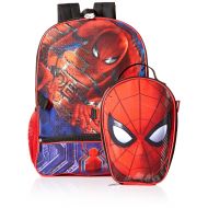 Marvel Boys Spiderman Backpack with Shaped Lunch, red