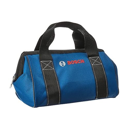  Bosch CW01 Small Contractor Tool Bag, Black, Blue, 12.75 In. x 8 In. x 9 In.