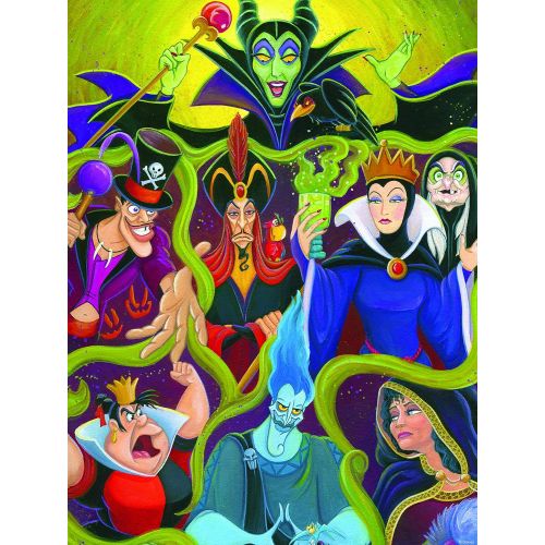  Ceaco Disney/Pixar 5 in 1 Multipack Jigsaw Puzzle Sets, Disney Villains Cruella Deville, Ursula, Maleficent Dragons Den, Snow White Wicked Chalace, Disney Evil Villains Portrai