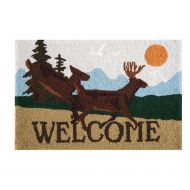 C&F Home Hooked Welcome Deer Lodge Parfait Rug, Brown