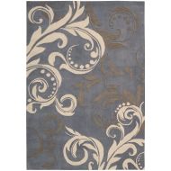 Rug Squared Marietta Contemporary Transitional Area Rug (MRI09), 3-Feet 6-Inches by 5-Feet 6-Inches, Silver