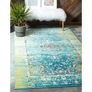 Unique Loom Imperial Collection Modern Traditional Vintage Distressed Blue Area Rug (2 x 3)