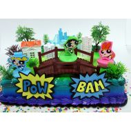 Cake Toppers Powerpuff Girls Birthday Cake Topper Set Featuring Figures and Decorative Accessories