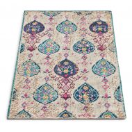 Well Woven FI-52-3 Firenze Peri Modern Vintage Ogee Ikat Distressed Multi Accent Rug 2 x 3 Doormat, Multicolor