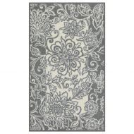 Maples Rugs Kitchen Rug - Adeline 18 x 210 Non Skid Washable Throw Rugs [Made in USA] for Entryway and Bedroom, Grey/Neutral