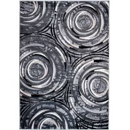 SUMMIT BY WHITE MOUNTAIN Summit D3-V55M-YHJV Chatham 213 Modern Abstract Area Rug (Grey), 22 INCH X 35 INCH SCATTER DOOR MAT