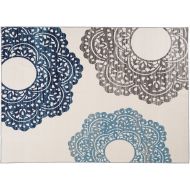 Rugshop Contemporary Large Floral Non-Slip (Non-Skid) Area Rug 20 X 30 Blue