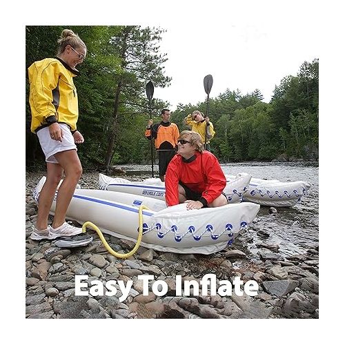 씨이글 Sea Eagle SE330 Two Person Inflatable Sport Kayak Boat with Seats, Paddles, Bag and Pump-Affordable-Lightweight-Portable