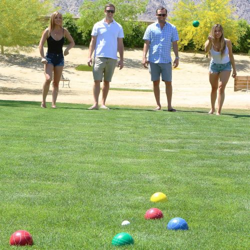  GoSports Backyard Bocce Sets with 8 Balls, Pallino, Case and Measuring Rope - Choose Between Classic Resin, Soft and Light Up LED Sets