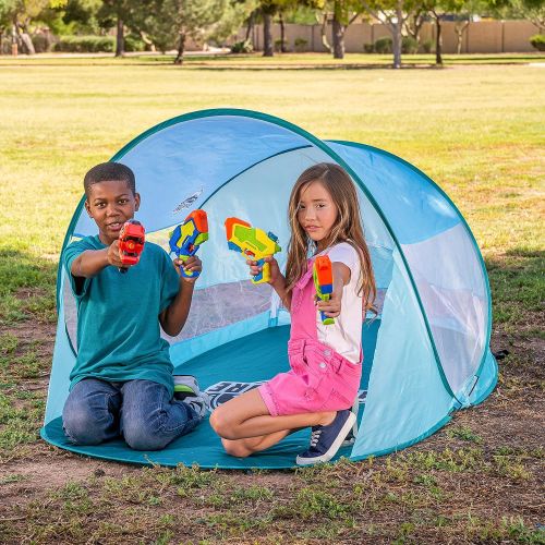  JOYIN Pop Up Beach Tent，3-4 Person Portable Instant Tent with UV Protection,Sun Shade Shelter Beach Cabana Tent with Carry Bag Sandbags&Stakes for Summer Outdoor Activities Beach Party C