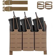 PETAC GEAR Tactical Triple 556 Magazine Pouch with Kydex Insert,KTAR AR Front Flap Magazine Pouch Laser Cut MOLLE Military Mag Carrier