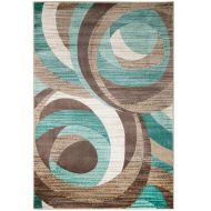 SUMMIT BY WHITE MOUNTAIN Summit 2D-AEY5-KWED New Elite ST60 Turquoise Swirl AREA Modern Abstract Rug Many Sizes Available (5 X 7 Actual IS 4.10 X 7.2)