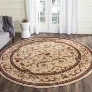 Safavieh Lyndhurst Collection LNH322A Traditional Scrolling Vines Round Area Rug, 8/Diameter, Ivory