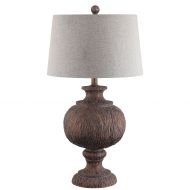 JONATHAN Y JYL3013A Scarlett 31 Resin Table Lamp, Dark Brown with Gray Shade