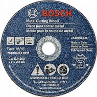 BOSCH CW1LM300 5-Pack 3 In. x 1/16 In. Metal Cutting Wheel 46 Grit Compatible with 3/8 In. Arbor Type 1A (ISO 41) for Fast Cutting Applications in Metal, Stainless Steel