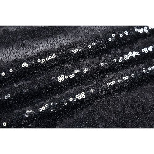  [아마존베스트]BalsaCircle TRLYC Sequin Rectangular Black Wedding Sequin Tablecloth 50-Inch by 80-Inch