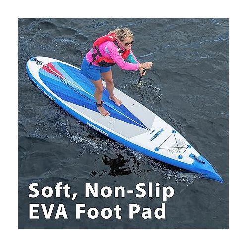 씨이글 Sea Eagle NeedleNose 12’6” Inflatable Lightweight High Pressure Drop Stitch Stand Up Paddle Board Patented Wave Piercing Bow, with SUP Paddle, Pump, Slide in Skeg and Backpack