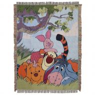 Disneys Winnie the Pooh, All My Friends Woven Tapestry Throw Blanket, 48 x 60, Multi Color