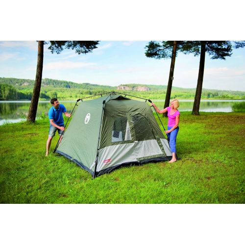 콜맨 Coleman Water Repellent Instant Tourer Unisex Outdoor Pop-up Tent Available in Green - 4 Persons