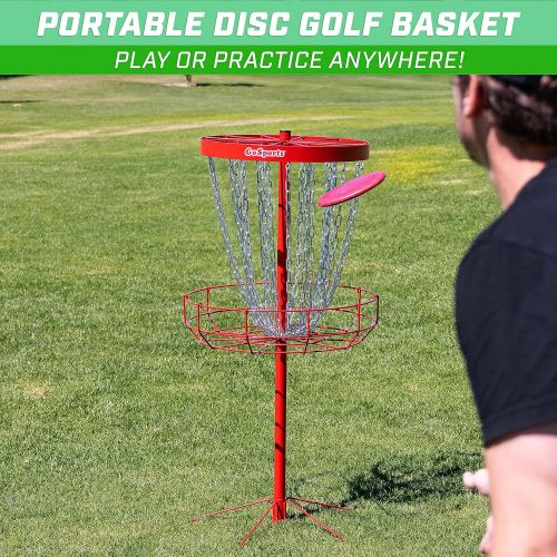  GoSports Regulation Disc Golf Basket - 24 Chain Portable Disc Golf Target