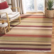Safavieh Striped Kilim Collection STK313A Hand Woven Red Premium Wool Area Rug (3 x 5)