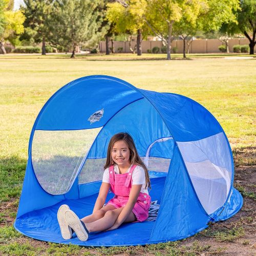  JOYIN Pop Up Beach Tent,3-4 Person Portable Outdoor Instant Tent with UV Protection,Sun Shade Shelter Beach Cabana Tent with Carry Bag for Summer Outdoor Activities Beach Party Camping (
