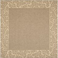 Safavieh Courtyard Collection CY0727-3009 Brown and Natural Indoor/ Outdoor Square Area Rug (67 Square)
