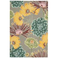 Rug Squared Laurel Floral Area Rug (LA26), 5-Feet by 7-Feet 6-Inches, Gray