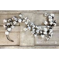 Silvercloud Trading Co. Real Cotton Boll Garland - 5ft Garland - Adjustable Stems - Farmhouse Decor - Wedding Centerpiece