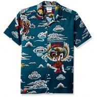 Hurley Mens Indo Graphic All Over Print Short Sleeve Button Up Shirt