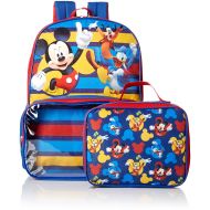 Disney Boys Mickey Backpack with Lunch Window Pocket, blue