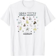 Minecraft Easter Egg Hunt Jumping Rabbits Eggs And Flowers T-Shirt