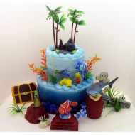 Cake Toppers Finding Dory Deluxe Birthday Cake Topper Set Featuring Dory and Friends Figures and Decorative Themed Accessories