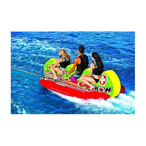  WOW Sports Dragon Boat Cockpit 1 2 or 3 Person Inflatable Towable Cockpit Tube for Boating, 13-1060
