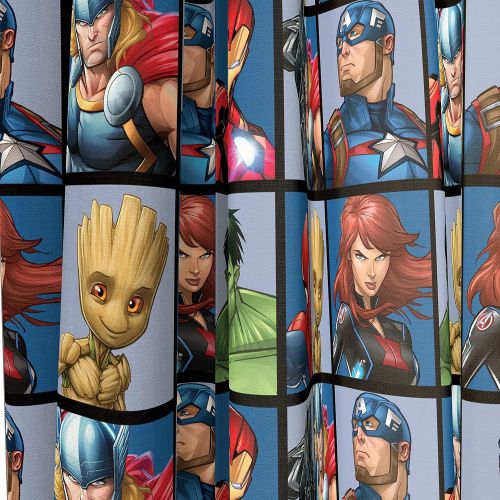  [아마존베스트]Jay Franco Marvel Avengers Team 63 inch Drapes 4 Piece Set - Beautiful Room Decor & Easy Set up - Window Curtains Include 2 Panels & 2 Tiebacks (Official Marvel Product)