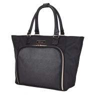 Travelers Club kensie 14 Black Twill Pattern with Gold Trims Tote with Tablet and iPad Compartment
