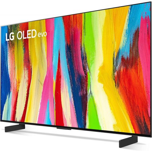  LG 42-Inch Class OLED evo C2 Series Alexa Built-in 4K Smart TV, 120Hz Refresh Rate, AI-Powered 4K, Dolby Vision IQ and Dolby Atmos, WiSA Ready, Cloud Gaming (OLED42C2PUA, 2022)