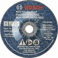 BOSCH GW27LM300 2-Pack 3 In. x 1/8 In. Metal Grinding Wheel 30 Grit Compatible with 3/8 In. Arbor Type 27 for Applications in Grinding