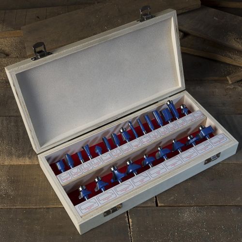 Stalwart - RBS024 Router Bit Set- 24 Piece Kit with ¼” Shank and Wood Storage Case By (Woodworking Tools for Home Improvement and DIY) Wood
