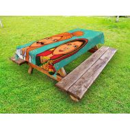 Lunarable Wedding Outdoor Tablecloth, Ethnic Bride and Groom Dress in Maharashtra Region Colorful Festive Occasion Theme, Decorative Washable Picnic Table Cloth, 58 X 104 Inches, M