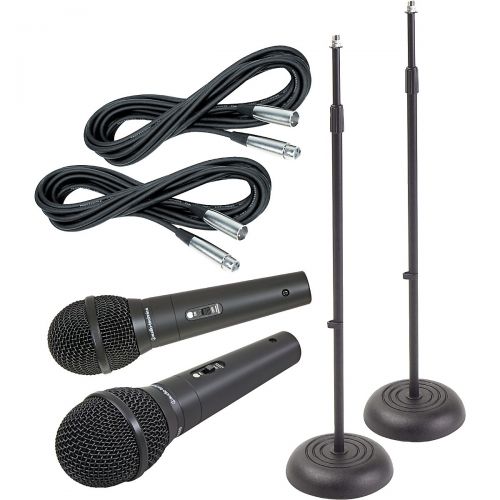 오디오테크니카 Audio-Technica},description:A value-packed mic package that includes 2 Audio-Technica M4000S hand-held dynamic microphones, 2 Musicians Gear 20 Lo-Z mic cables, and 2 ProLine round