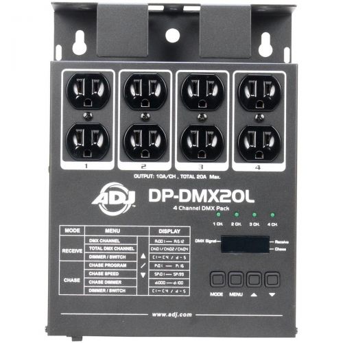  American DJ},description:The Elation DP-DMX-20L DMX Dimmer Pack gets your power under control so you can get your groove on. 4-channel DMX dimmer pack can use standard DMX-512 prot