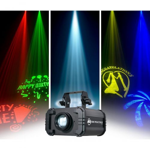  American DJ},description:The ADJ Gobo Projector IR is a white 12W LED projector that comes with four gobo patterns and four color gels. Custom gobos may be inserted for monogrammin