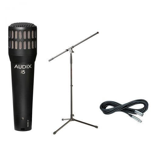  Audix},description:Includes one Audix i5 dynamic mic, one Gear One 20 mic cable, and one Musicians Gear MS-220 tripod mic stand with fixed boom. Audix i5:The cardioid pattern Audix