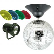 American DJ},description:MB-8 8 Mirror Ball Package includes an 8 mirror ball and mounting shaft for attachment to the motorized base. Throw in a PL-1000 pinspot with lamp and 4 co