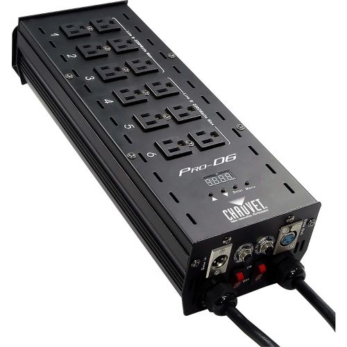  CHAUVET DJ},description:The Chauvet Pro-D6 is a versatile 6-channel DMX-512 dimmer and switch pack which provides dimmer curve selection for each channel--square, switch, or linear