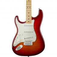 Fender},description:The Standard Stratocaster Plus Top Left-Handed delivers famous Fender tone and classic style, with the added elegance of a flame maple top on the alder body. Ot