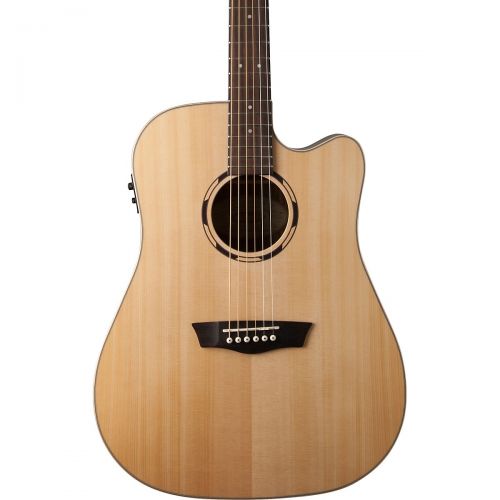  Washburn},description:Part of Washburns Woodline 10 Series, the WLD10SCE is a wood-bound, solid-top dreadnought cutaway acoustic-electric guitar that offers the perfect for so