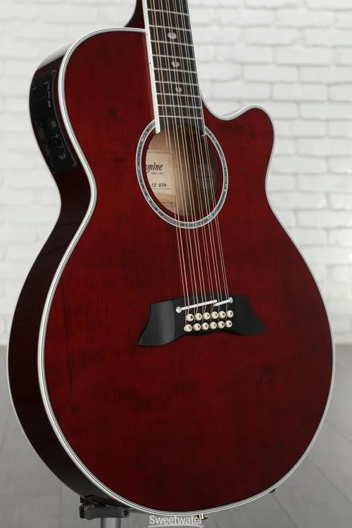 Takamine TSP-158C12 12-string Acoustic-electric Guitar - See-Thru Red Demo
