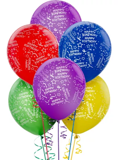 PartyCity Confetti Birthday Balloons 20ct - Primary